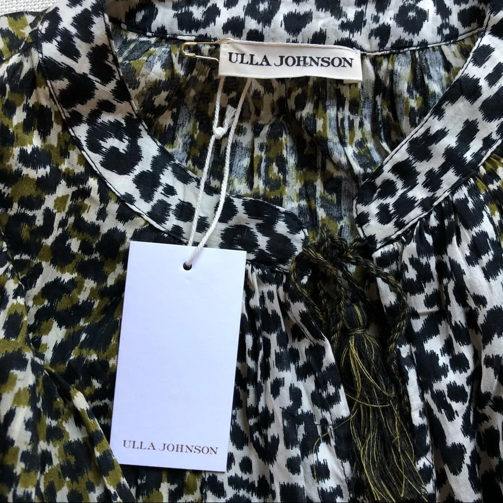 Ulla Johnson Blouse Ruffle Animal Print Carissa NWT US 2 - Picture 10 of 13